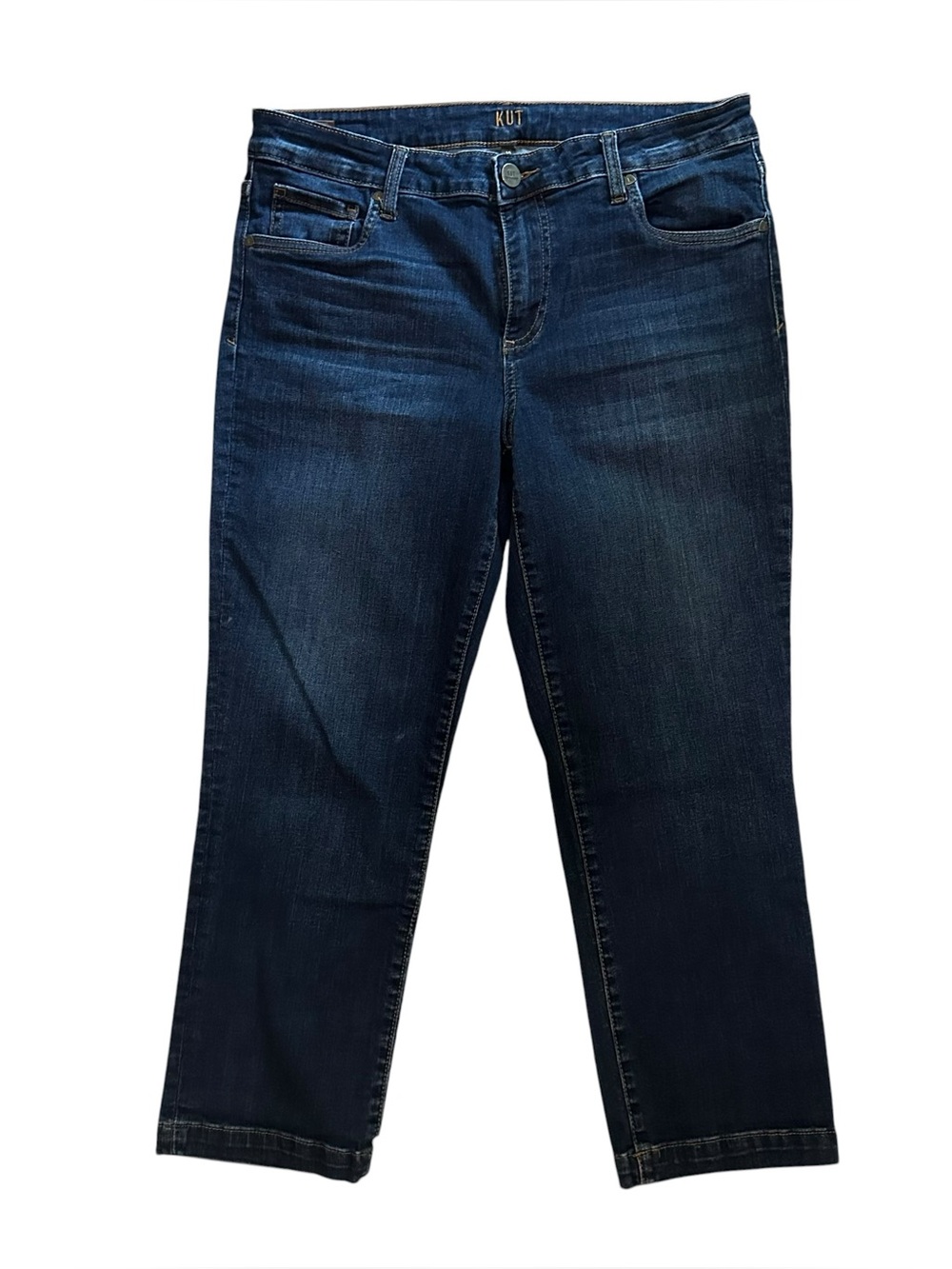 KUT from the Cloth Amy Crop Straight Leg Dark Jean Sz 10